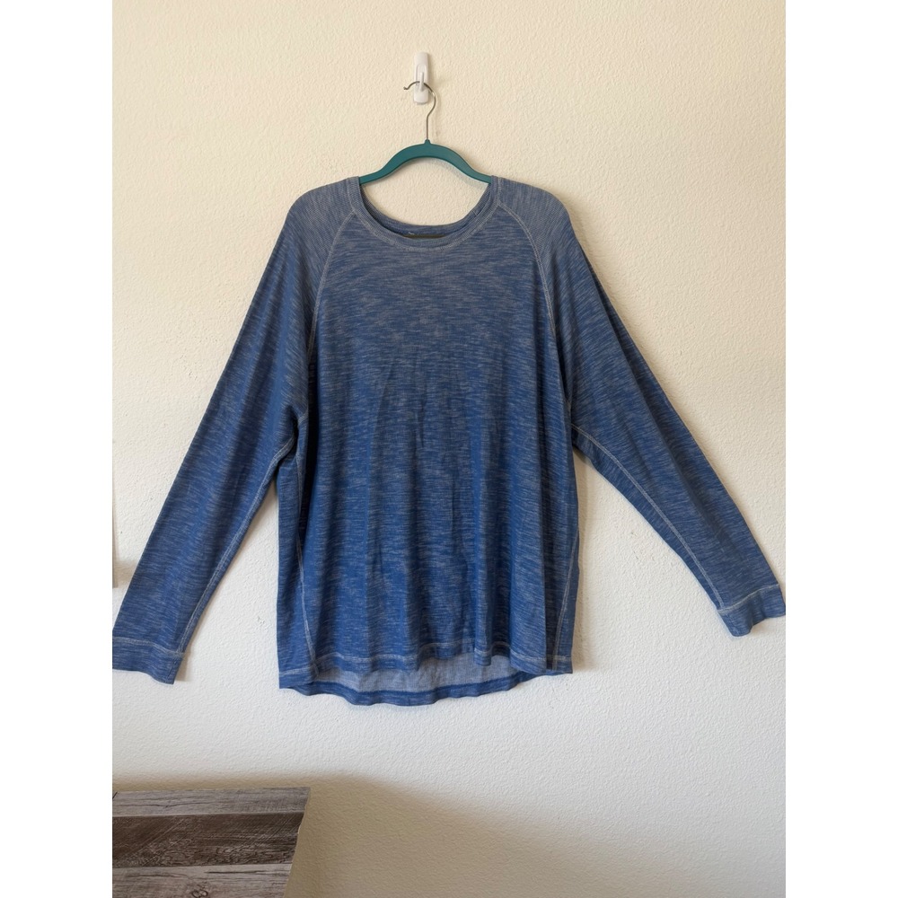 Tommy Bahama Reversible Shirt XXL Blue Striped Textured Casual Beachy
